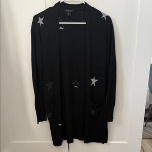 Rachel Black Cardigan with Star Details